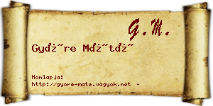 Györe Máté névjegykártya